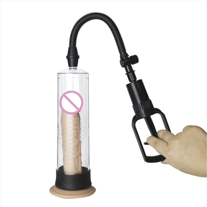 Vákuová pumpa s ručnou pumpou na zvýšenie veľkosti penisu